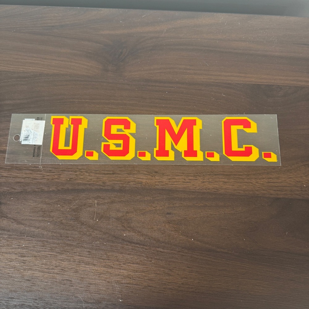 Mitchell Proffitt USMC Window Decal Yellow Red Block Lettering Sticker D131-W